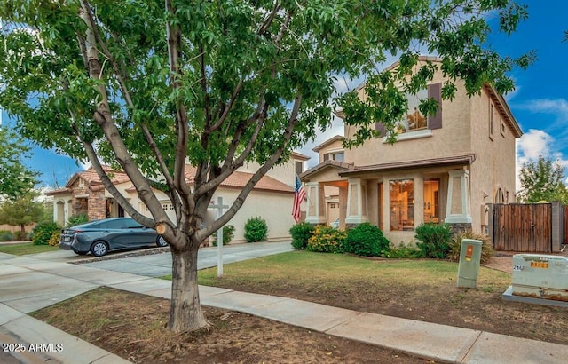 view of front of house featuring a front yard