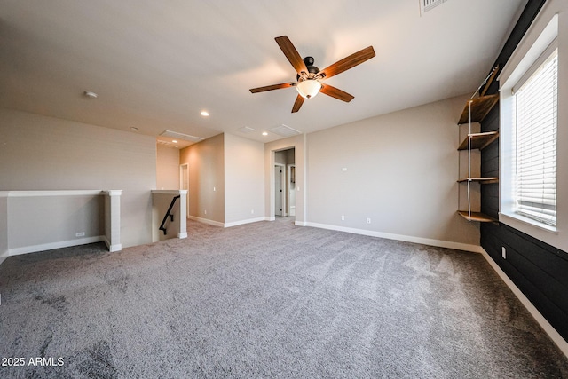 10036 E Naranja Ave, Mesa, AZ 85209 - carpeted empty room with ceiling fan, recessed lighting, and attic access
