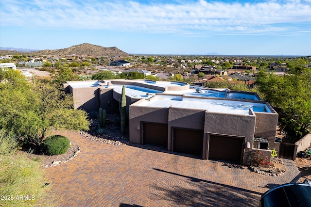 view from above of property with mountains