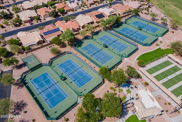 aerial view with a residential view