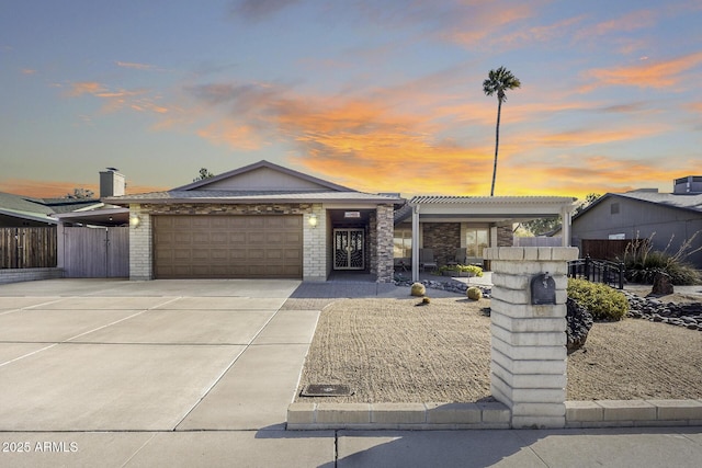 view of front of house featuring a garage