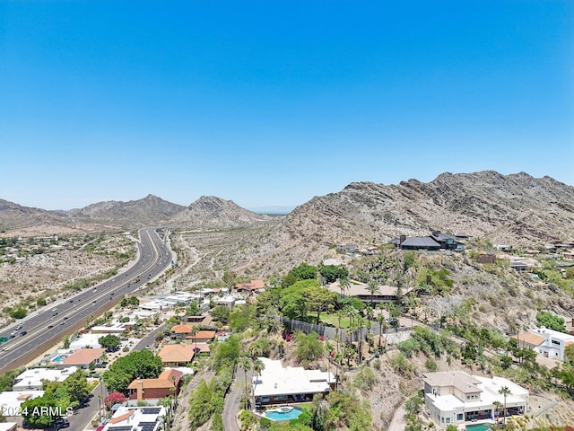 aerial view featuring a mountain view