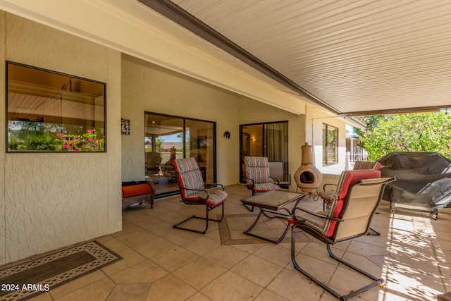 view of patio featuring area for grilling