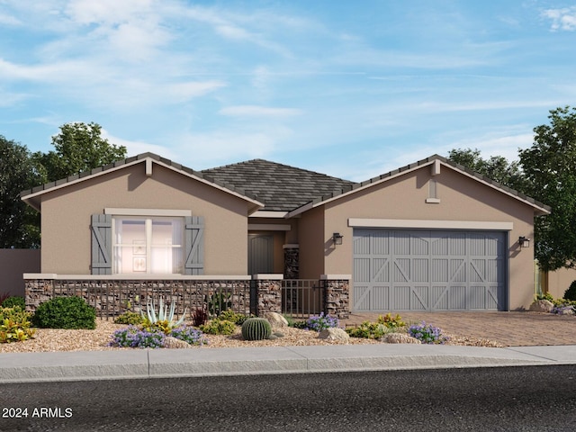 ranch-style home with a garage