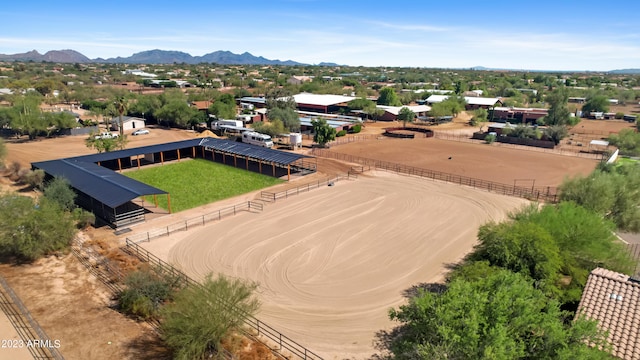 drone / aerial view with a mountain view