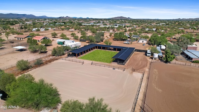 aerial view with a mountain view