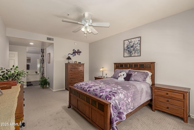 19700 N 76th St Unit 1040, Scottsdale, AZ 85255 - bedroom with light carpet and a ceiling fan