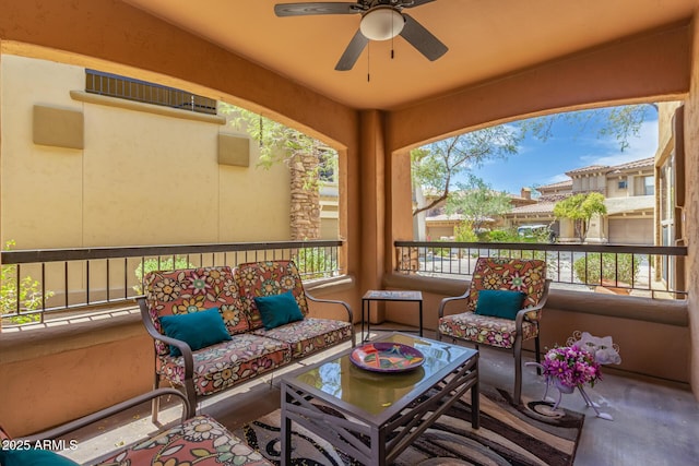 19700 N 76th St Unit 1040, Scottsdale, AZ 85255 - view of patio / terrace with ceiling fan and an outdoor hangout area