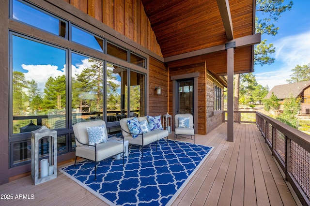 deck with an outdoor living space