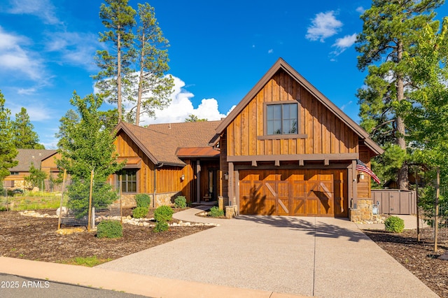 view of front facade with a garage