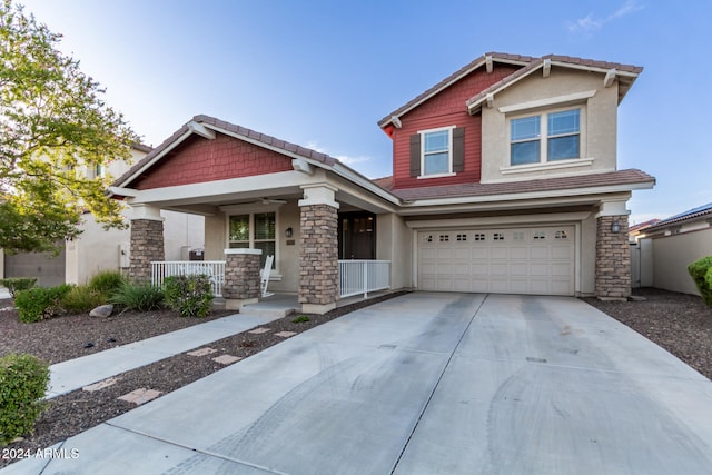 craftsman-style house with a garage