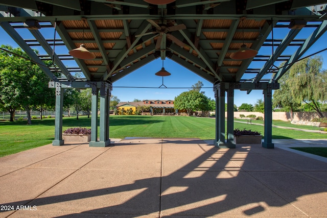 view of patio with a pergola and a gazebo