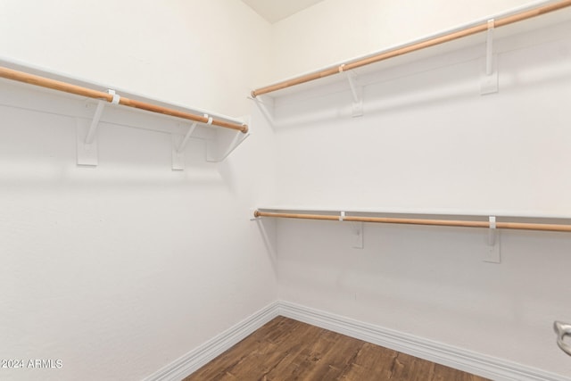 walk in closet featuring wood-type flooring