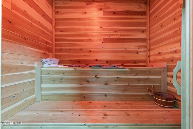 view of sauna