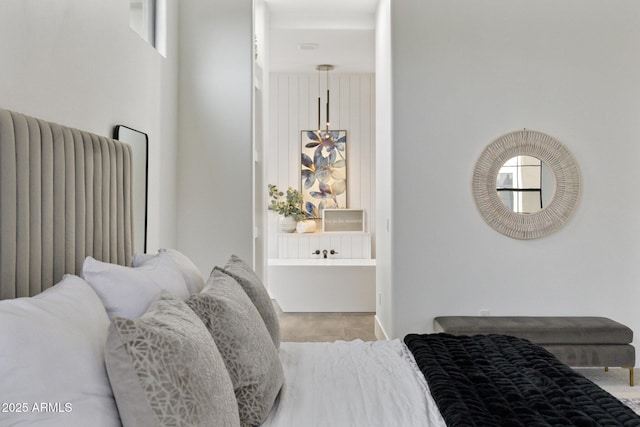 bedroom featuring radiator heating unit