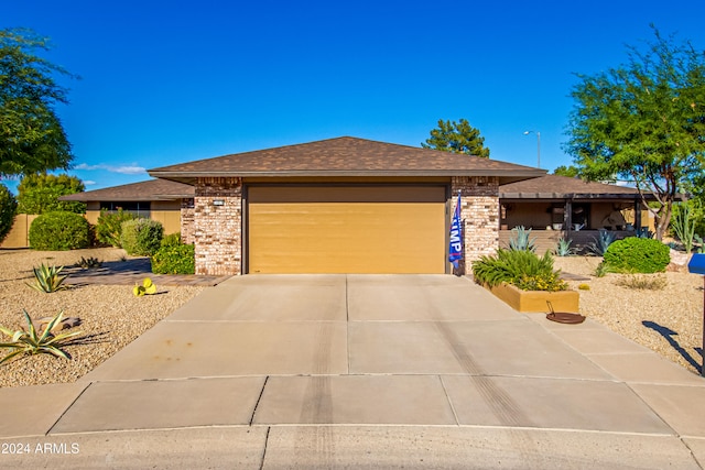 prairie-style house with a garage