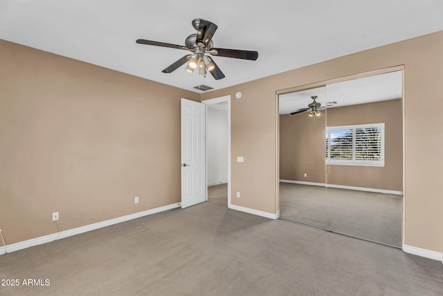 1755 E Tonto Dr, Chandler, AZ 85249 - unfurnished bedroom featuring carpet, a closet, and ceiling fan