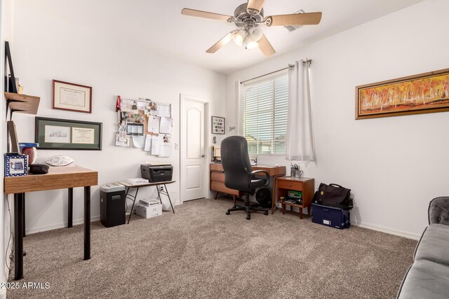 120 E Concorda Dr, Tempe, AZ 85282 - carpeted office with baseboards and a ceiling fan