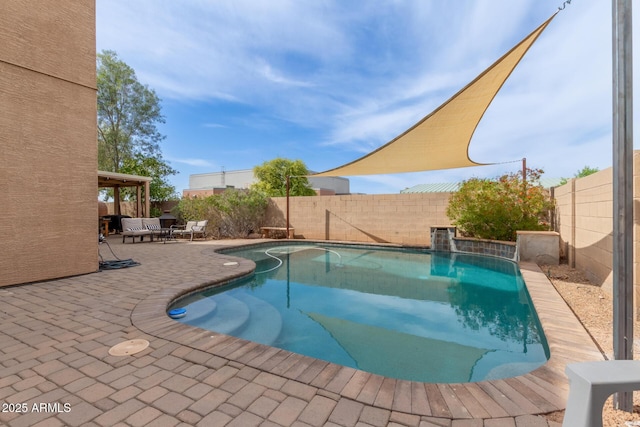 120 E Concorda Dr, Tempe, AZ 85282 - view of swimming pool featuring a fenced in pool, a patio, and a fenced backyard