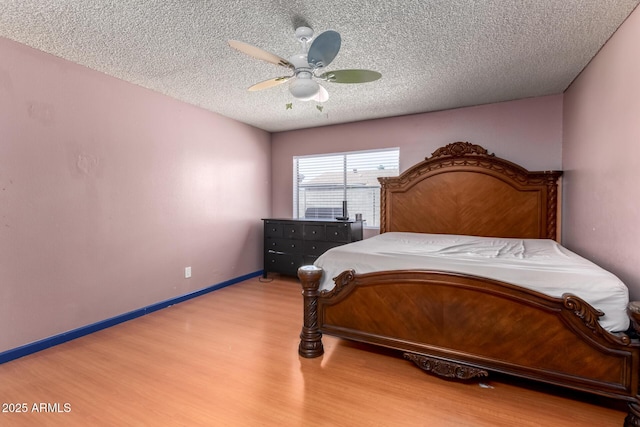 5432 W Sunnyside Dr, Glendale, AZ 85304 - bedroom with wood finished floors, a textured ceiling, and ceiling fan