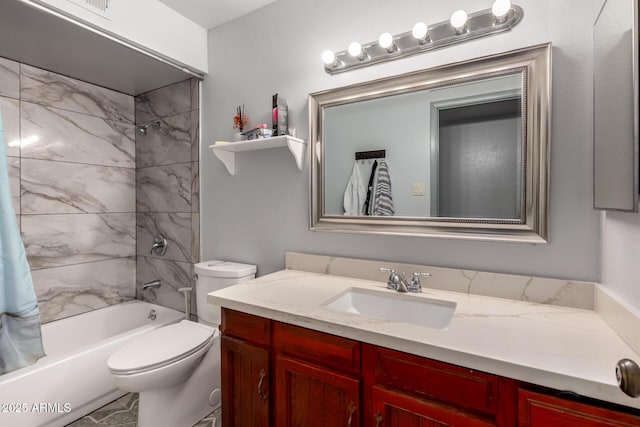 5432 W Sunnyside Dr, Glendale, AZ 85304 - bathroom with vanity and shower / bath combo with shower curtain