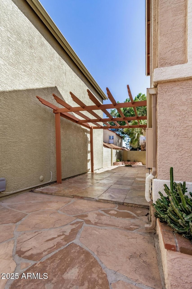 view of patio with a pergola