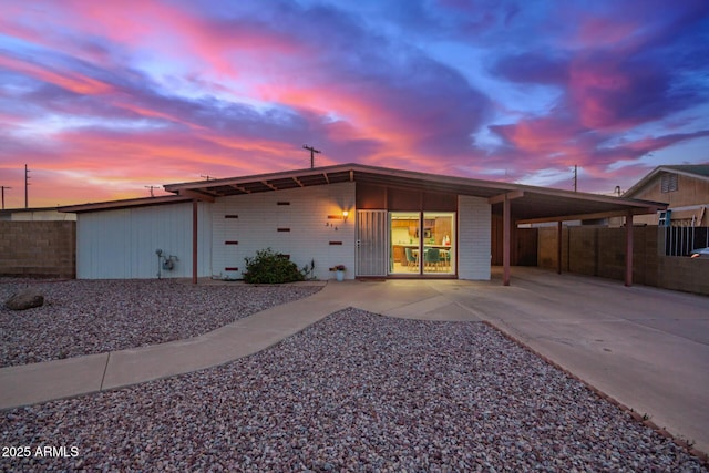 316 N Ironwood, Mesa, AZ 85201 - view of front of property with an attached carport, fence, and driveway