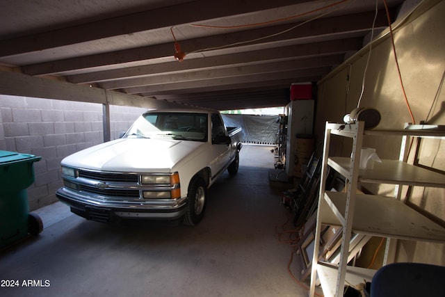 view of garage