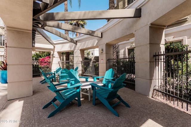 view of patio with fence