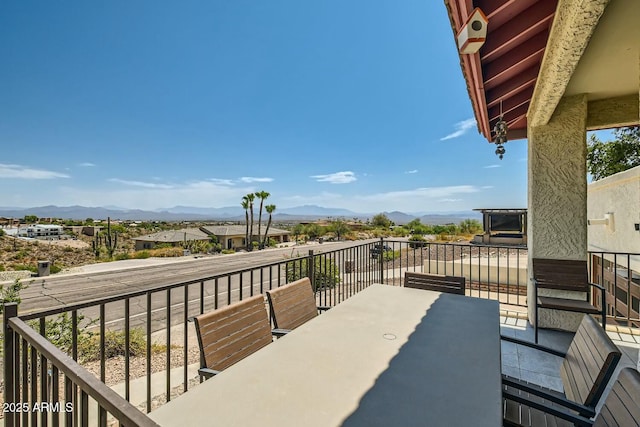 balcony with a mountain view