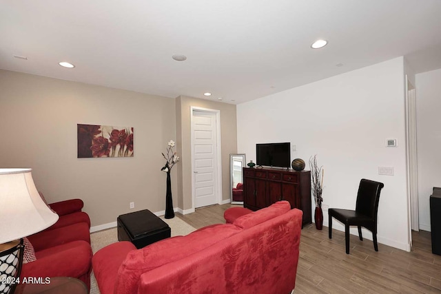 living room featuring light hardwood / wood-style flooring