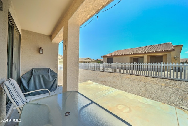 view of patio featuring grilling area