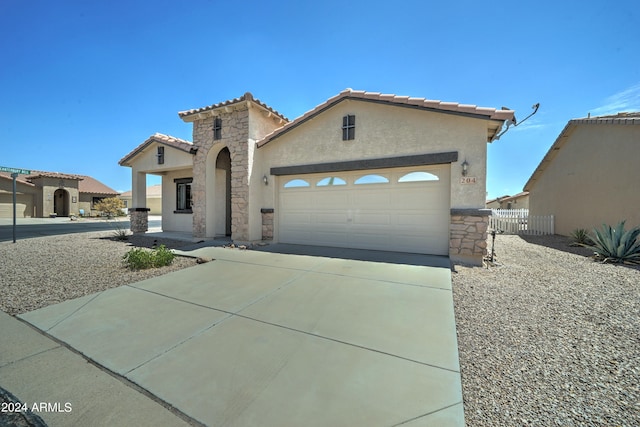 view of front of house with a garage