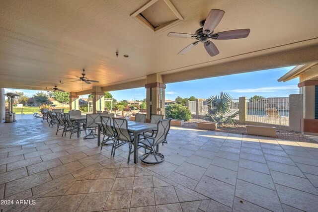 view of patio / terrace with ceiling fan