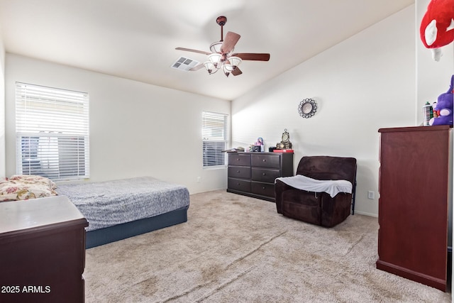 1619 E Aspen Ave, Buckeye, AZ 85326 - carpeted bedroom featuring lofted ceiling and a ceiling fan