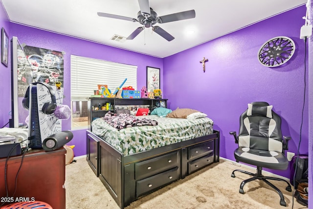 1619 E Aspen Ave, Buckeye, AZ 85326 - carpeted bedroom featuring a ceiling fan and baseboards
