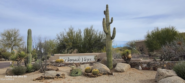 view of community sign