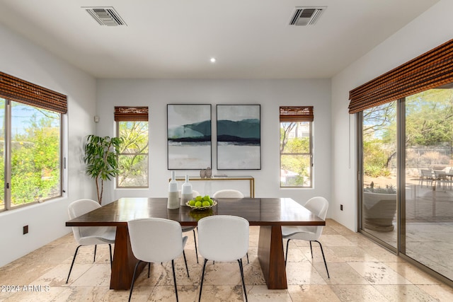 dining room with a wealth of natural light