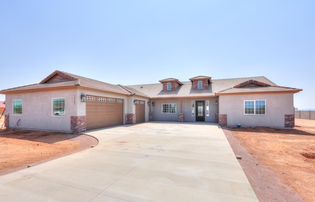 view of front of house with a garage