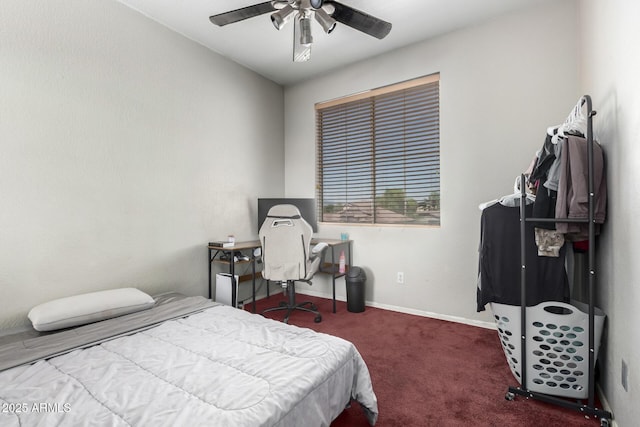 6505 S 15th Dr, Phoenix, AZ 85041 - carpeted bedroom with baseboards and a ceiling fan