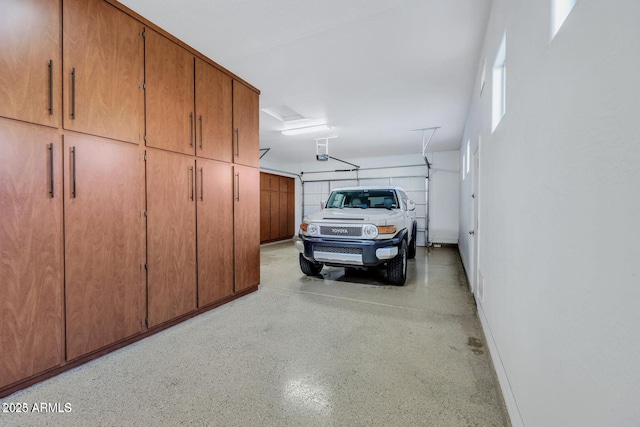 garage with baseboards