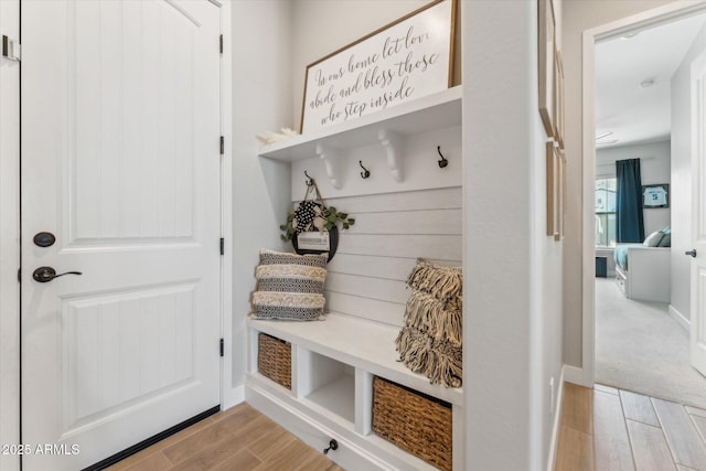 21391 W Mariposa St, Buckeye, AZ 85396 - mudroom featuring light wood-style flooring and baseboards