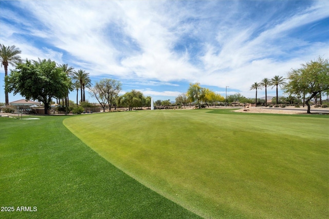 view of property's community featuring view of golf course