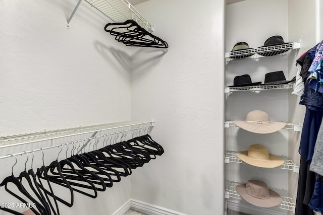 view of walk in closet