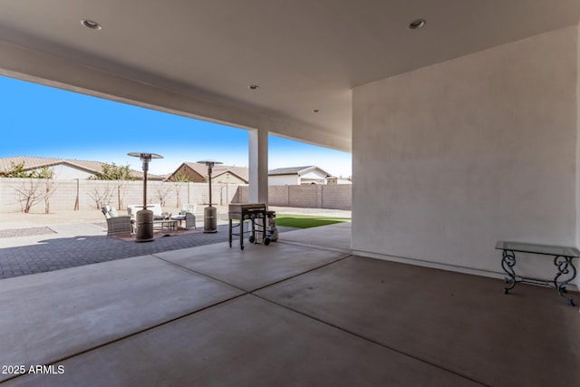 view of patio with a fenced backyard