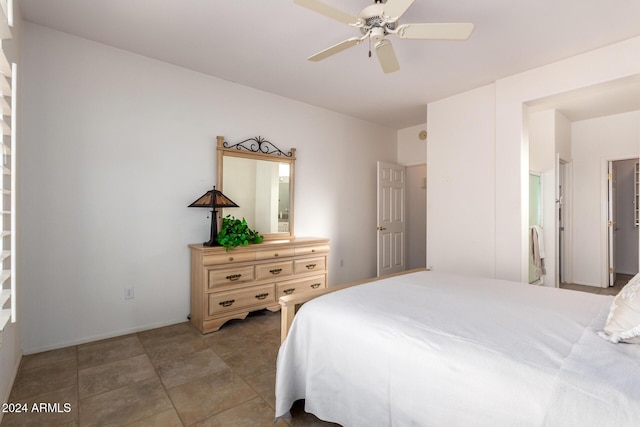 bedroom featuring ceiling fan