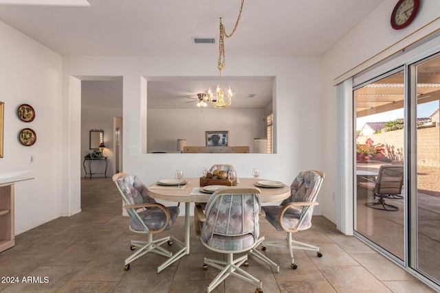 dining room with an inviting chandelier