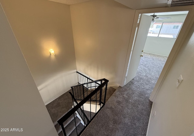 4849 W Northern Ave, Glendale, AZ 85301 - stairs with carpet floors and a ceiling fan