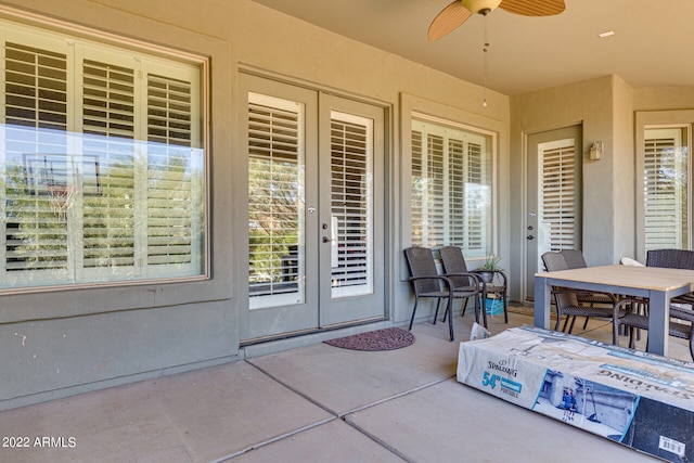 view of patio / terrace with ceiling fan