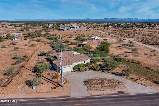 drone / aerial view with a mountain view